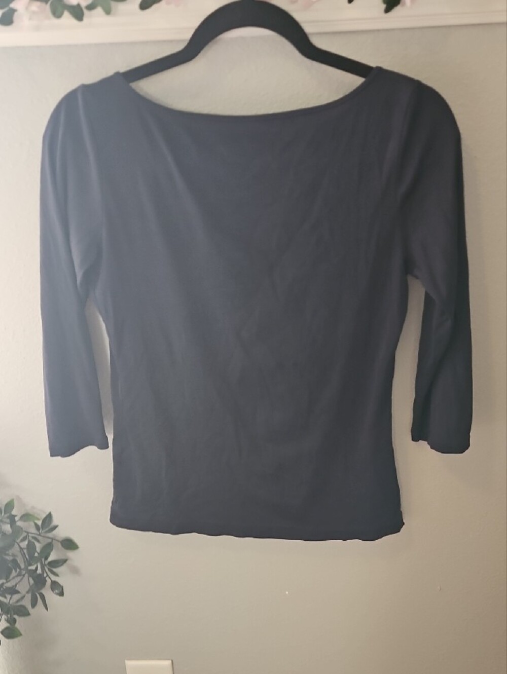 Banana Republic Black Boatneck 3/4 Sleeve Top - Picture 3 of 3